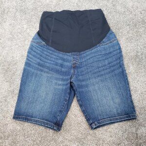 Isabel Maternity 4/27 R Skinny Over The Belly Bermuda Blue Jean Shorts / A10
